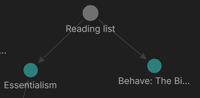 Nover app showing linked notes in graph view