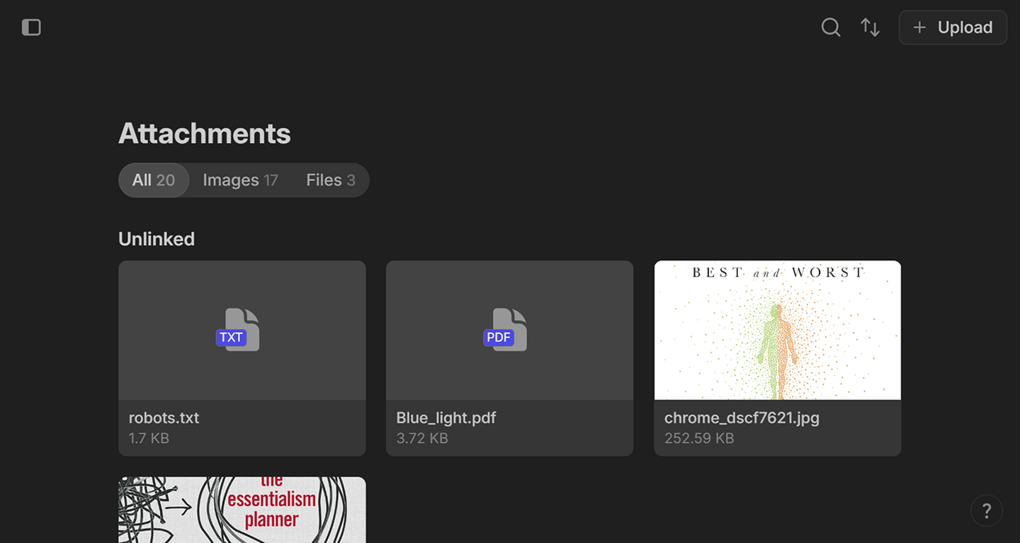 {{ $doc.appConfig.name }} app showing attachments list